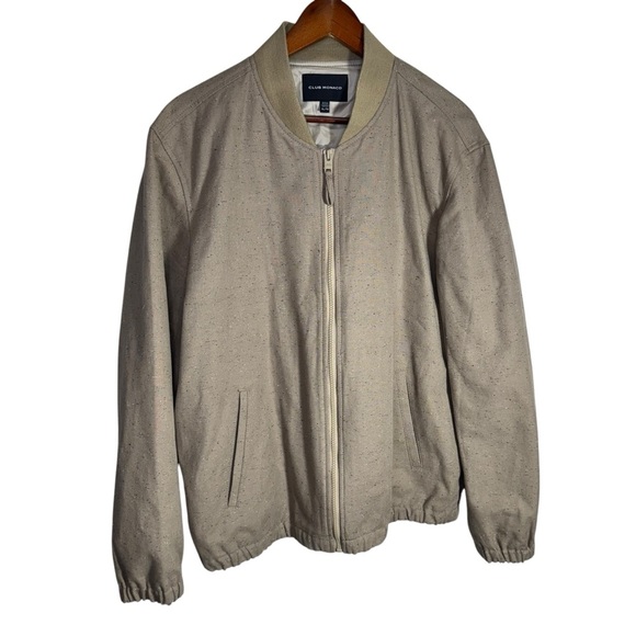 Club Monaco Men's Tan Cotton Bomber Jacket Size XL - Picture 1 of 13